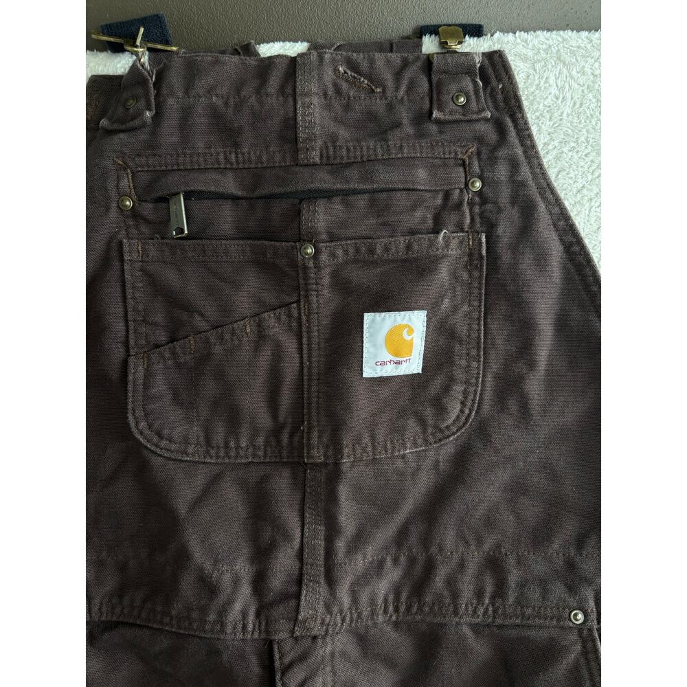 Carhartt Dark Brown Bib Overalls XL 104031 - Picture 15 of 16
